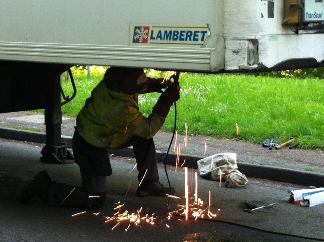 Road side trailer breakdown welding repairs